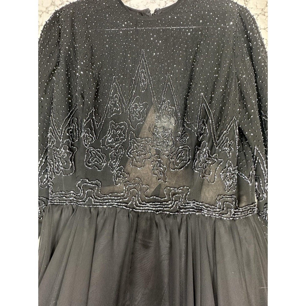 Vintage 1960s Jack Bryan Saks Fifth Ave Sparkle Embroidered Maxi Dress | Sz: 12 - Picture 5 of 13